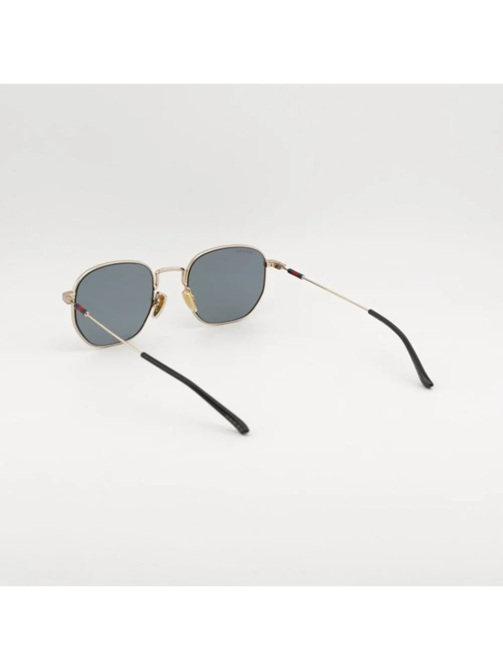 Gucci GG2095S 003 Sunglasses Gold Square Frame, Grey Lenses